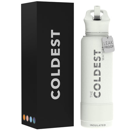 Coldest Insulated Water Bottle with Straw Lid - Stainless Steel Metal Thermos for Men & Women (Matte Black, 32 oz)