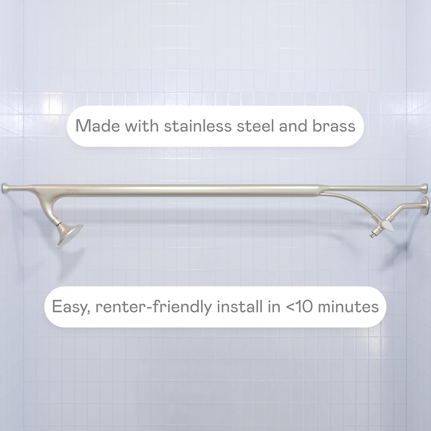 BOONA - The Original Tandem Shower | As Seen On Shark Tank | Double Shower Head for Couples, High Pressure Dual Shower Heads (One Showerhead, Midnight Black)