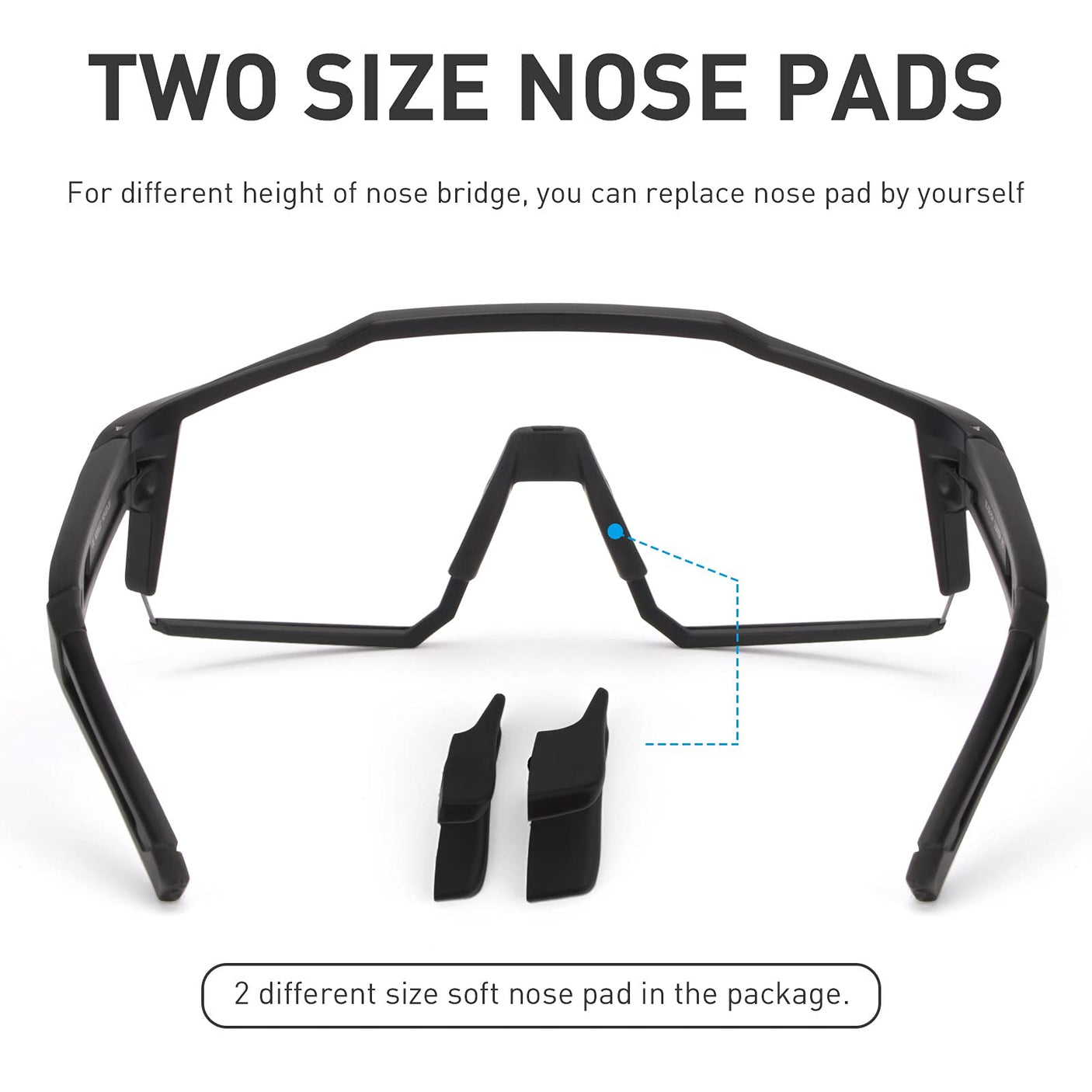 KAPVOE Photochromic Cycling Glasses MTB Clear Mountain Bike Transition Bicycle Sunglasses for Men Women - K9022