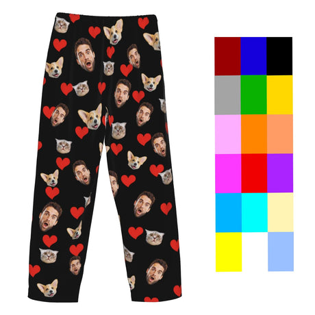 Custom Pajamas Pants Plaid Personalized Funny PJ Pant Design with Face Pajama for Men Women Dog Pet