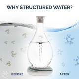 MAYU Swirl Carafe | Hand-Blown Glass – Enhances Oxygenation & Taste, Creates Structured Water w/Natural Swirl, BPA-Free Lid, Ideal as Bedside Carafe & Filter Pitcher Alternative | 51 oz (Earth Base)