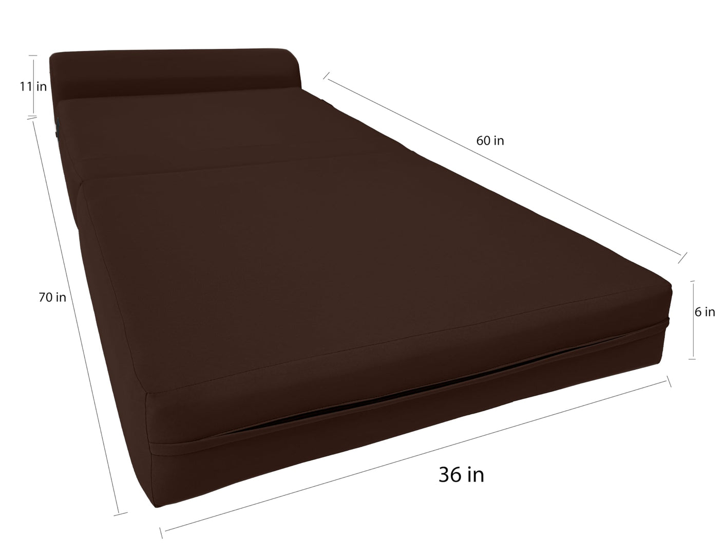 D&D Futon Furniture Sleeper Chair Folding Bed, Studio Sofa Guest Folded Mattress, High Density Foam (70 x 24 x 6, Navy Blue)