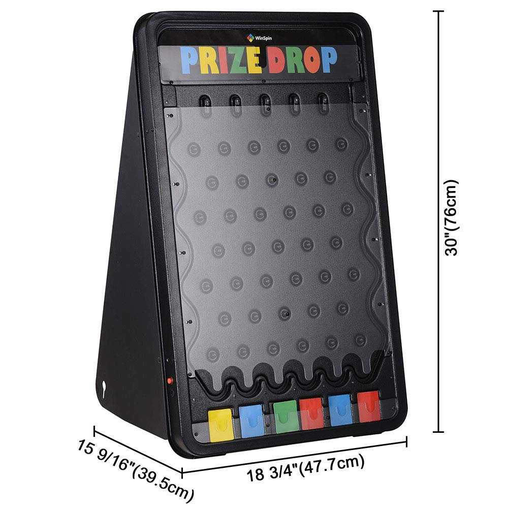 WinSpin 30" Prize Drop Board Foldable Stand Disk Drop Board Game Customizable 6 Slots with 10 Pucks for Carnival Tradeshow Party, (19"x30")