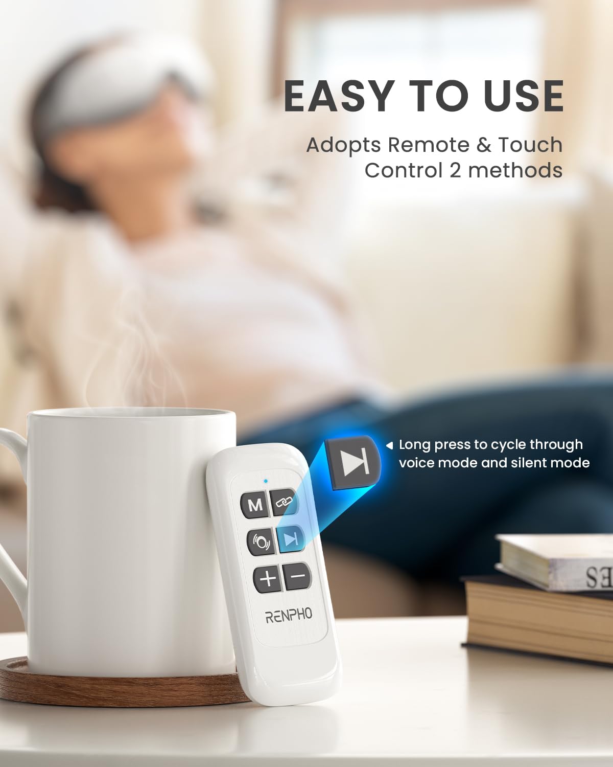 RENPHO Eye Massager, Christmas Birthday Gifts for Women Men, Eyeris 1 Eye Massager FSA HSA for Migraine, Sleep Eye Mask with Heat, Remote for Eye Strain Relief, Reduce Stye Eye, Head Massager Scalp