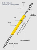 Birthday Gifts for Men Multitool Pen: Fathers Day Mens Gifts for Dad Him Husband Cool Gadgets EDC Tools for Men, Father's Day Gift from Daughter Wife Son, Woodworker Carpenter Construction Tool Gift
