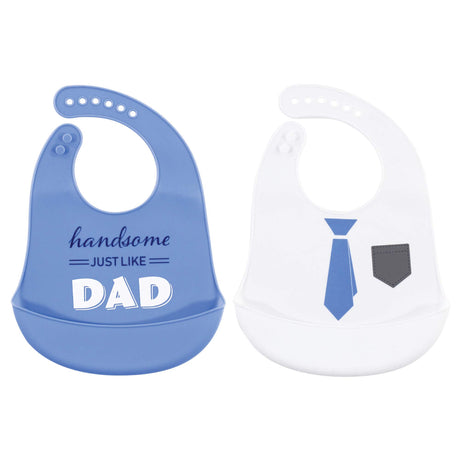 Hudson Baby Unisex Baby Silicone Bibs, Perfect Gentlemen, One Size