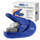 Plus Paper Clinch Compact Staple Free Staple Blue Turquoise