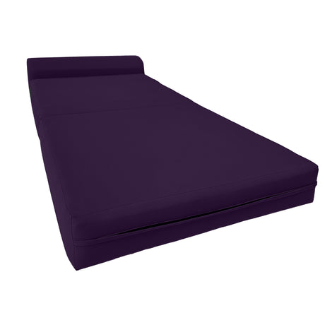 D&D Futon Furniture Sleeper Chair Folding Bed, Studio Sofa Guest Folded Mattress, High Density Foam (70 x 24 x 6, Navy Blue)