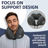 Travel Pillow with Extra Large Hood for Airplane Long Flights Privacy and Comfort Memory Foam with Velvet Cover for Road Trip Head&Neck Support for Plane Office Cars Sleeping & Rest (Pink)