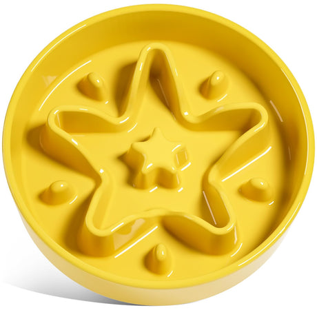 LE TAUCI Dog Bowls Slow Feeder Ceramic, 1.5 Cups Slow Feeding Dog Bowl Small Medium Breed, Puppy Slow Feeder Bowl for Fast Eater, Dog Dishes to Slow Down Eating, Puzzle Dog Food Bowl, Maze Purple
