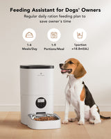 PETLIBRO Automatic Dog Feeder, 6L Dog Food Dispenser with Timer Interactive Voice Recorder, Auto Dog Feeder with Desiccant Bag 1-4 Meals Dry Food, Black Transparent