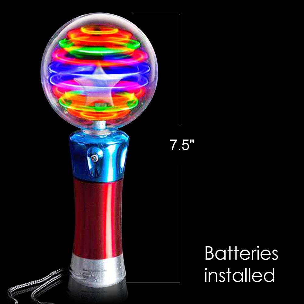 ArtCreativity Spinning Light Up Toy Wand – Magic Ball with LED Lights, Sensory Spinner for Kids, Party Favors & Classroom Prizes, Autism-Friendly Gift