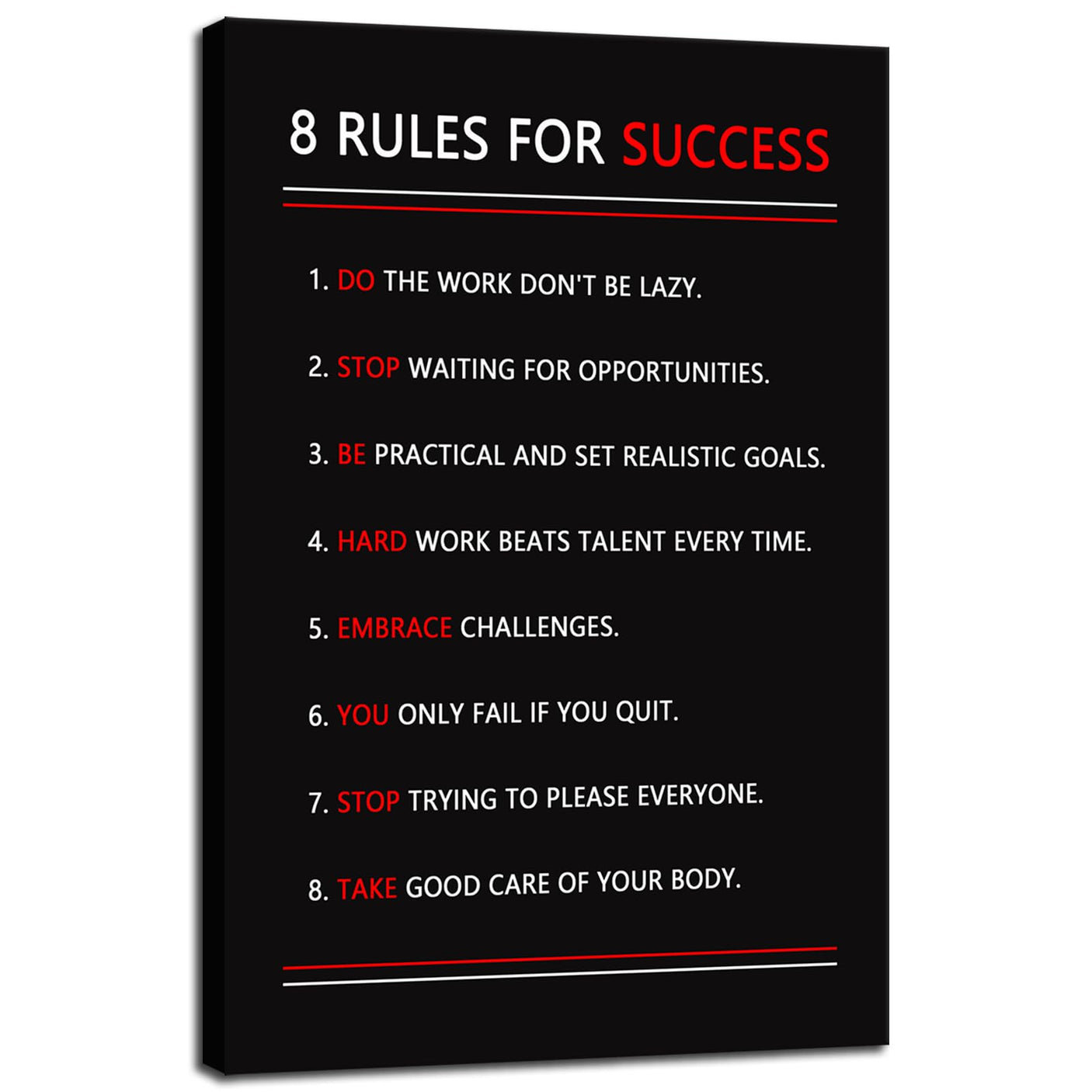 Inspirational Office Wall Decor Motivational Discipline Noun Canvas Wall Art Posters Prints Entrepreneur Quote Wall Picture Paintings Artwork Home Bedroom Framed Ready to Hang[12''W X 18''H]