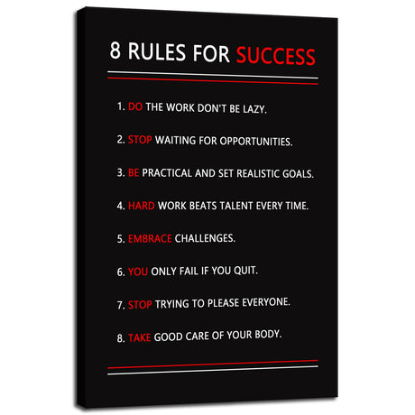 Inspirational Office Wall Decor Motivational Discipline Noun Canvas Wall Art Posters Prints Entrepreneur Quote Wall Picture Paintings Artwork Home Bedroom Framed Ready to Hang[12''W X 18''H]