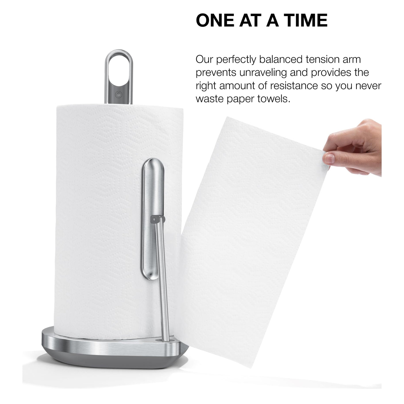 simplehuman Standing Paper Towel Holder with Spray Pump, Brass Stainless Steel, Gold