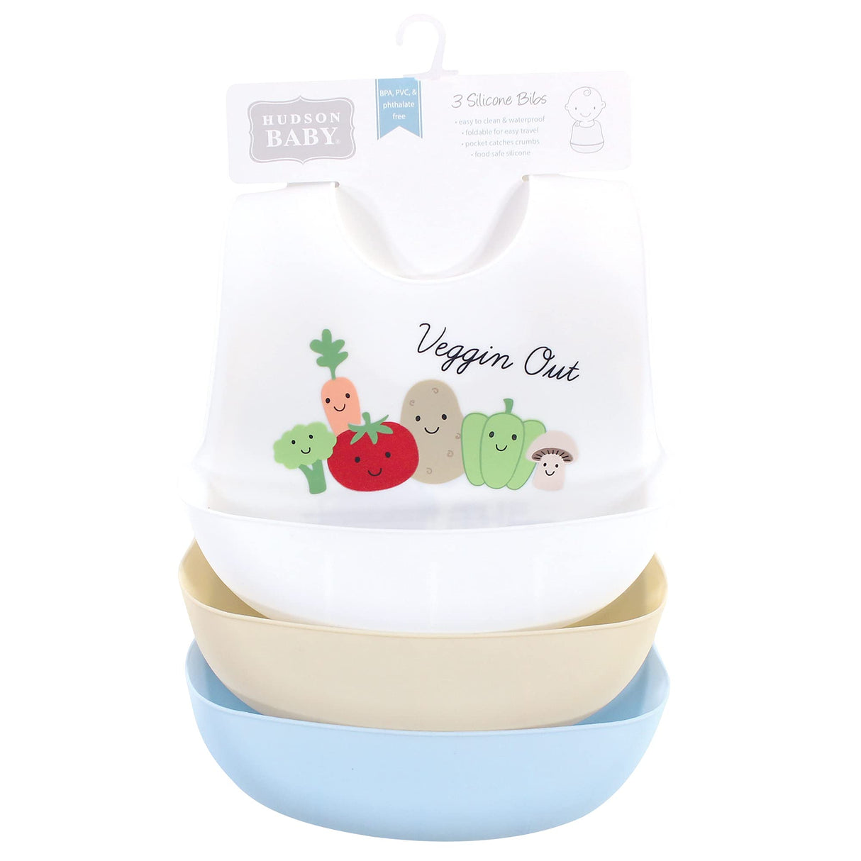 Hudson Baby Unisex Baby Silicone Bibs, Perfect Gentlemen, One Size