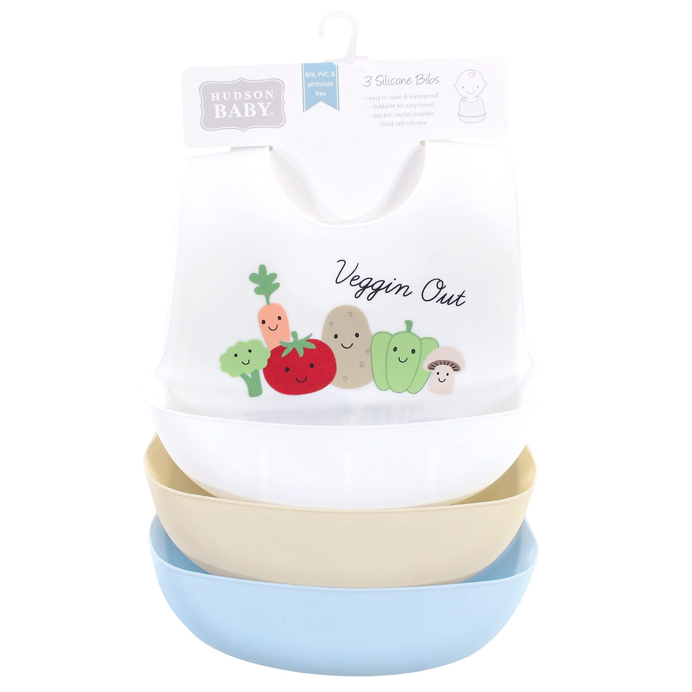 Hudson Baby Unisex Baby Silicone Bibs, Perfect Gentlemen, One Size