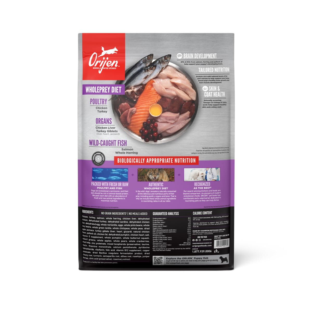 ORIJEN Dry Dog Food, Grain Free Dry Dog Food for All Life Stages, Fresh or Raw Ingredients, 13lb, Multiple Options