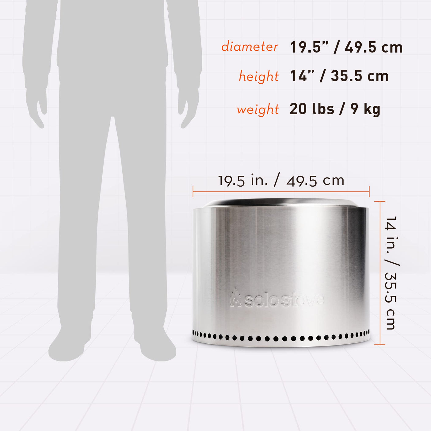 Solo Stove Bonfire with Stand | 19.5" Smokeless Fire Pit, Removable Ash Pan | Portable Stainless Steel Wood Burning Outdoor Fireplace, Ideal for 4–6 People, 21.75 lbs