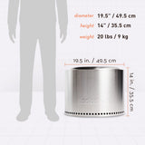 Solo Stove Bonfire with Stand | 19.5" Smokeless Fire Pit, Removable Ash Pan | Portable Stainless Steel Wood Burning Outdoor Fireplace, Ideal for 4–6 People, 21.75 lbs