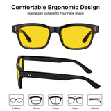 CARFIA Night Vision Glasses Driving for Men Women Anti-glare,Safety HD Yellow Lens Fishing Golf Narrow Face Glasses