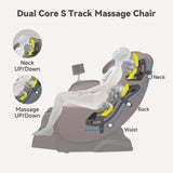 Real Relax 2024 Dual Core S Track Full Body Zero Gravity Massage Chair Recliner with App Control, Black