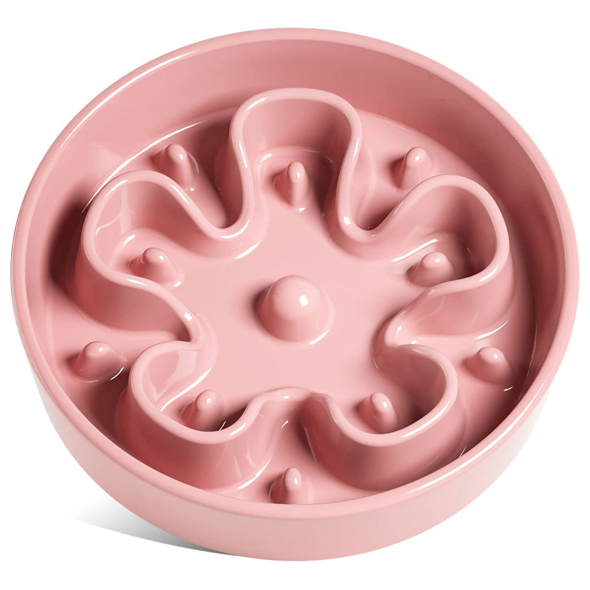 LE TAUCI Dog Bowls Slow Feeder Ceramic, 1.5 Cups Slow Feeding Dog Bowl Small Medium Breed, Puppy Slow Feeder Bowl for Fast Eater, Dog Dishes to Slow Down Eating, Puzzle Dog Food Bowl, Maze Purple