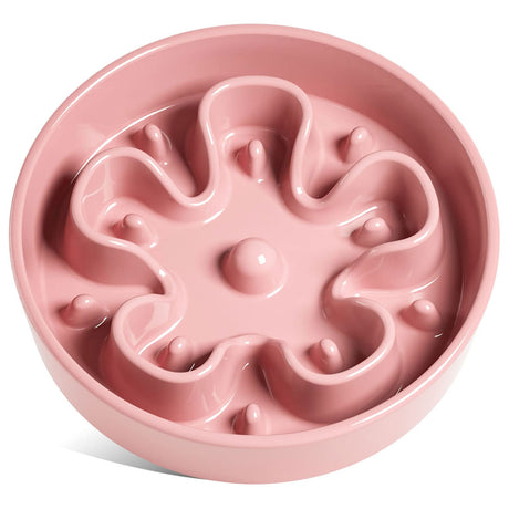 LE TAUCI Dog Bowls Slow Feeder Ceramic, 1.5 Cups Slow Feeding Dog Bowl Small Medium Breed, Puppy Slow Feeder Bowl for Fast Eater, Dog Dishes to Slow Down Eating, Puzzle Dog Food Bowl, Maze Purple