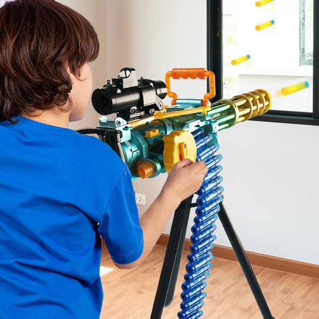 ArtCreativity Dart Gun Super Powerful Electronic Gatling Toy Gun for Kids, Mini Gun Rapid Toy Machine Gun with Foam Dart Blaster, Kids Revolving Toy Minigun with Automatic and Manual Mode