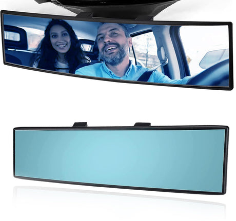 OBTANIM 2 PCS Rearview Mirror 12 Inch HD Glass Anti Glare Clip On Panoramic Wide Angle Car Interior Rear View Mirror Accessories for SUV Trucks (White)