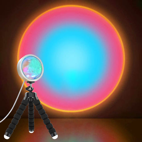 YouOKLight Sunset Lamp, Sunset Projector Lamp 10W LED Sunset Light Night Light 180 Degree Rotation Romantic Rainbow Light USB Charging for Bedroom Party Home Decor, Rainbow…