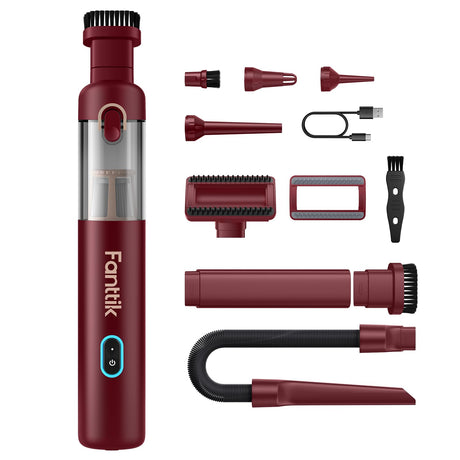 Fanttik Slim V8 APEX Car Vacuum, 4-in-1 Portable Mini Cordless Vacuum with 19000pa Suction Power, Type-C Charge, 2 Suction Modes, Handheld Vacuum for Car, Office Desk, Keyboards (Black)