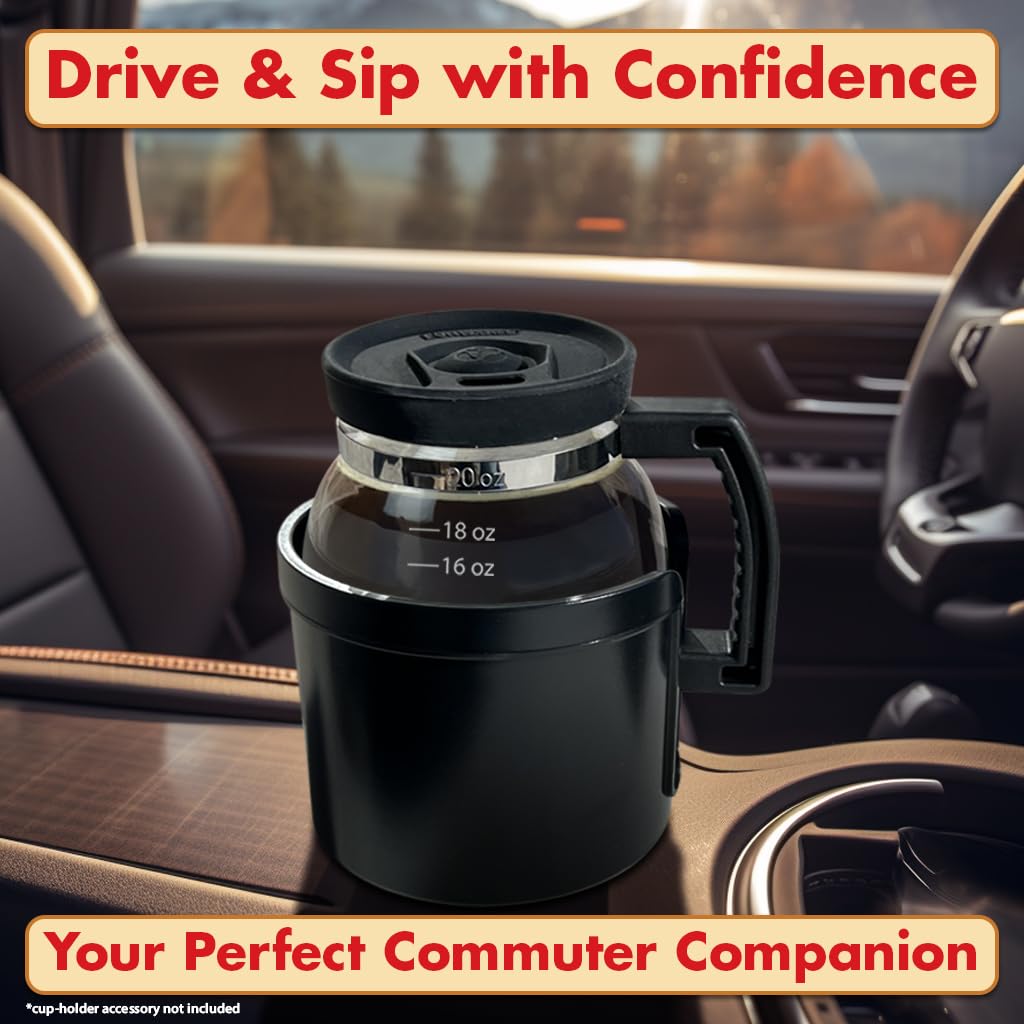 Cupa Joe Coffee Mug – 20oz Borosilicate Glass Diner Pot Mug with Spill-Proof Lid – Funny Novelty Gift for Coffee Lovers, Dads, Office, Travel & More