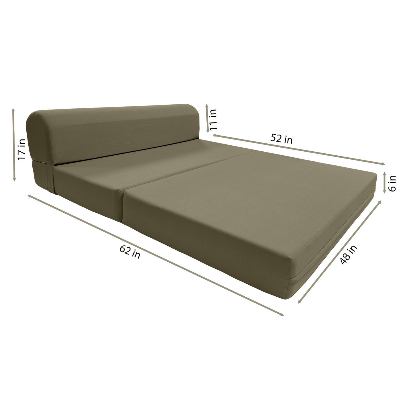 D&D Futon Furniture Sleeper Chair Folding Bed, Studio Sofa Guest Folded Mattress, High Density Foam (70 x 24 x 6, Navy Blue)