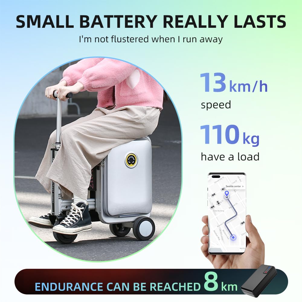 SE3S Smart Rideable Suitcase Electric Luggage Scooter For Travel (black)