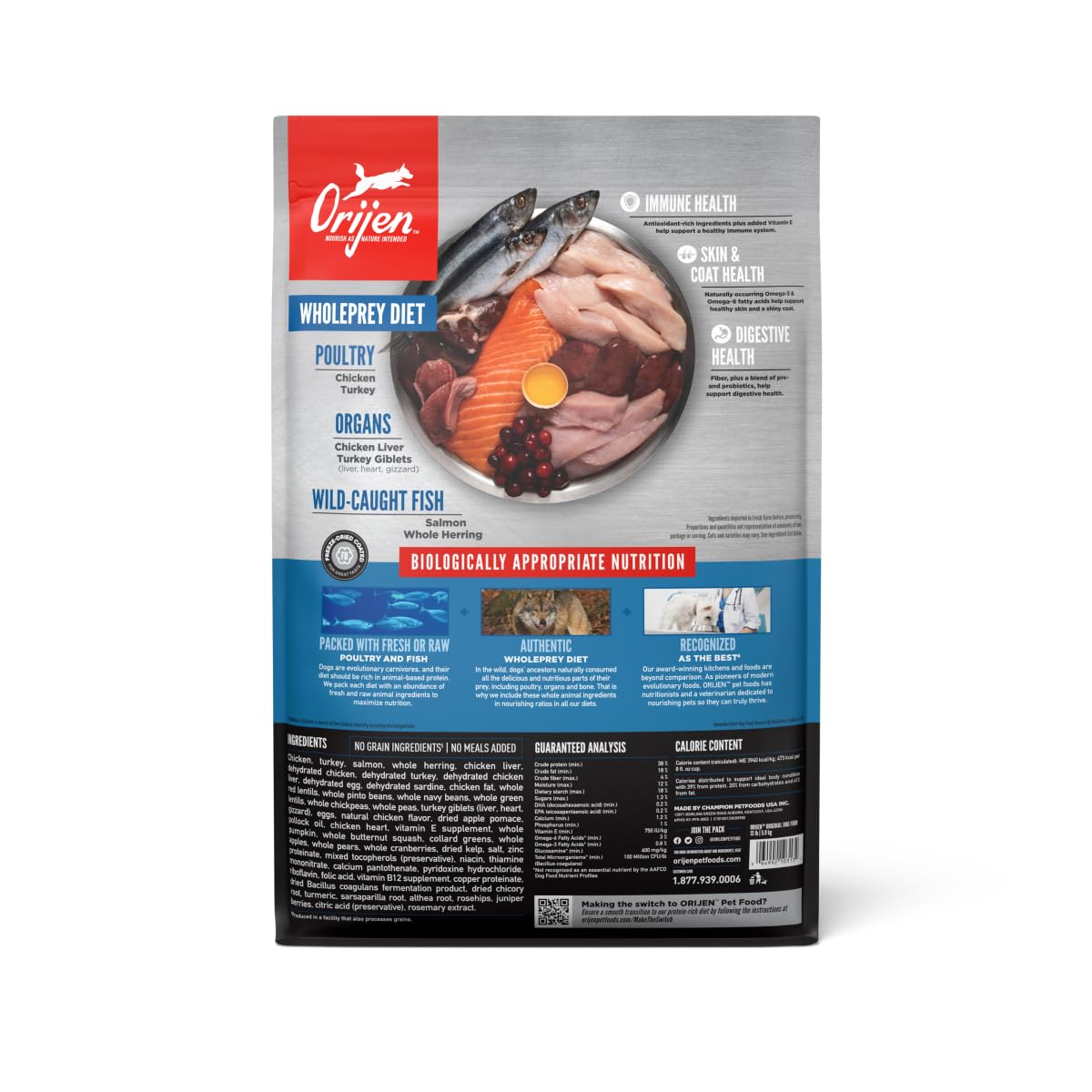 ORIJEN Dry Dog Food, Grain Free Dry Dog Food for All Life Stages, Fresh or Raw Ingredients, 13lb, Multiple Options