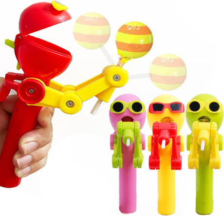 2Pcs Lollipop Case, Christmas Lollipop Robot Holder, Creative Lollipop Robot Toys Creative Design Eat Lollipop, Lollipop Holder Robot Gift, Easter Fun Gift for Kid Over 3 Year(No Lollipop)