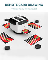 Automatic Card Shuffler and Dealer - 1-2 Decks Support 12 Players, 4 Drawing Remotes, Built-in Gameplays, 360°/180° Deal, for Poker, UNO, Phase 10, Skip-Bo, Rummy (Black)