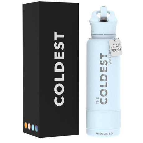 Coldest Insulated Water Bottle with Straw Lid - Stainless Steel Metal Thermos for Men & Women (Matte Black, 32 oz)