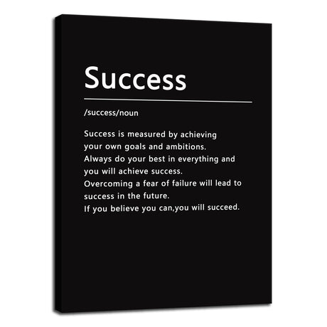Inspirational Office Wall Decor Motivational Discipline Noun Canvas Wall Art Posters Prints Entrepreneur Quote Wall Picture Paintings Artwork Home Bedroom Framed Ready to Hang[12''W X 18''H]