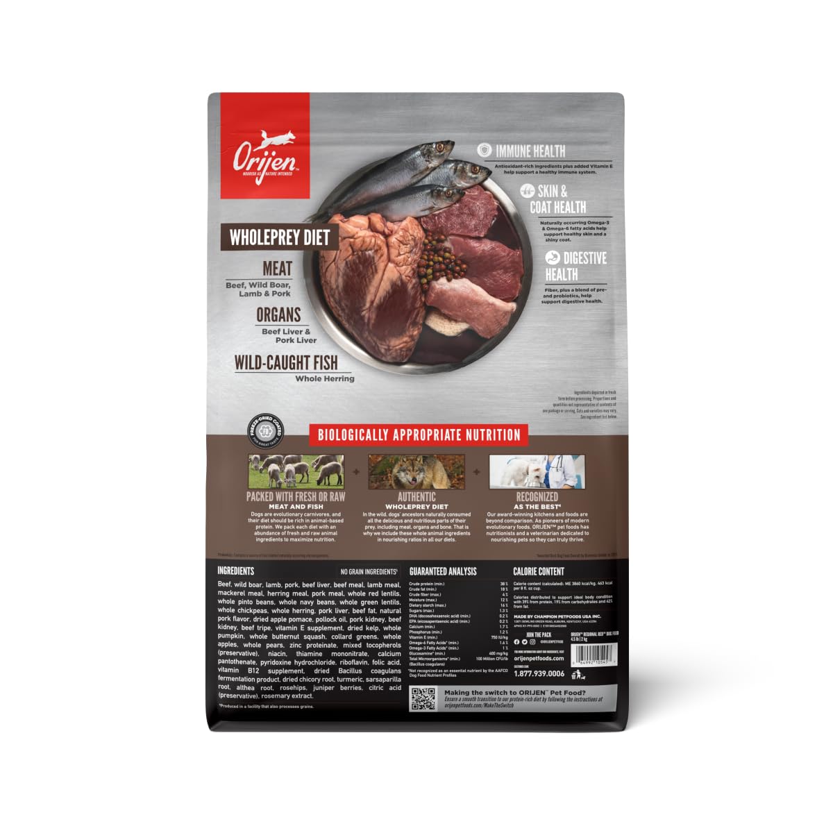 ORIJEN Dry Dog Food, Grain Free Dry Dog Food for All Life Stages, Fresh or Raw Ingredients, 13lb, Multiple Options