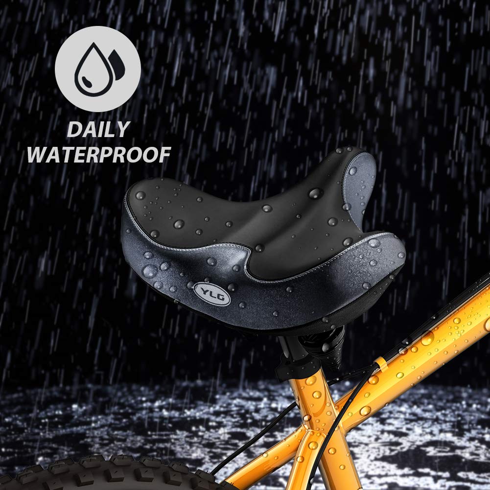 YLG Oversized Comfort Bike Seat Comfortable Replacement Bike Saddle Memory Foam Soft Bike Saddle Waterproof Universal Fit Bicycle Seat for Women Men