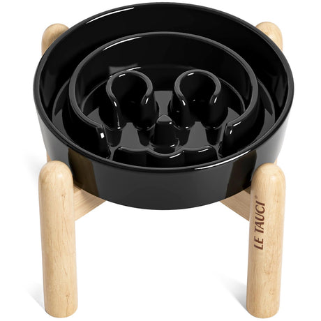 LE TAUCI Dog Bowls Slow Feeder Ceramic, 1.5 Cups Slow Feeding Dog Bowl Small Medium Breed, Puppy Slow Feeder Bowl for Fast Eater, Dog Dishes to Slow Down Eating, Puzzle Dog Food Bowl, Maze Purple