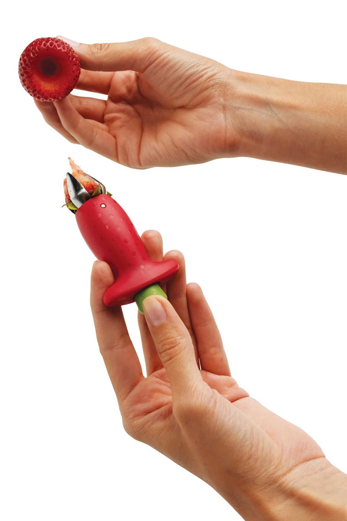 Chef'n Original Stem Gem Strawberry Huller, Red/Green -