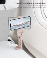 MiiKARE Airplane Travel Essentials Phone Holder, Universal Handsfree Phone Mount for Flying with 360 Degree Rotation, Accessory for Airplane, Travel Must Haves Phone Stand for Desk, Tray Table
