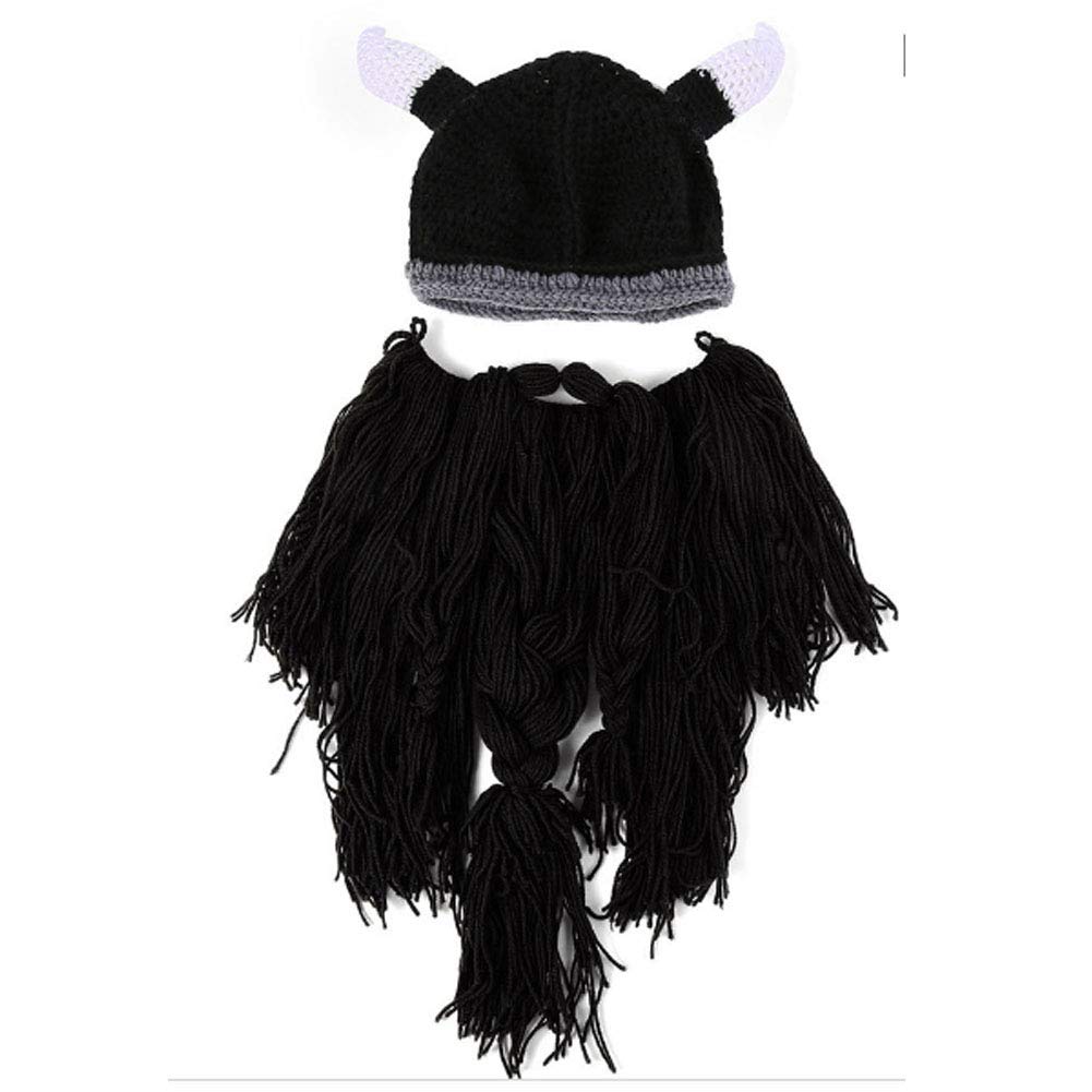 Creative Barbarian Knit Beard Hat Funny Knit Cap Wig Beanie Hats Beard Facemask
