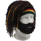 Creative Barbarian Knit Beard Hat Funny Knit Cap Wig Beanie Hats Beard Facemask