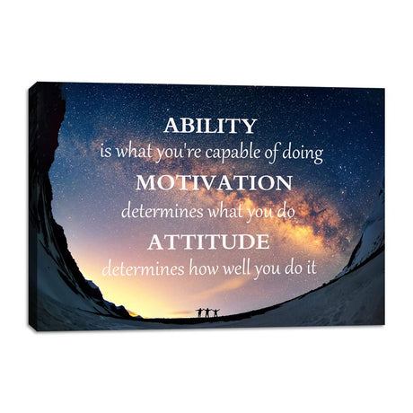 Success Tree Inspirational Quote Canvas Wall Art Motivational Motto Painting Inspiring Entrepreneur Posters Prints Artwork Decor Framed for Home Office Classroom Ready to Hang - 12" Wx18 H