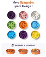 LE TAUCI Dog Bowls Slow Feeder Ceramic, 1.5 Cups Slow Feeding Dog Bowl Small Medium Breed, Puppy Slow Feeder Bowl for Fast Eater, Dog Dishes to Slow Down Eating, Puzzle Dog Food Bowl, Maze Purple
