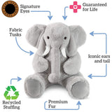 Vermont Teddy Bear Giant Elephant Stuffed Animal - 6 Foot Big Stuffed Elephant Plush from Giant Cuddle Collection - Collectible Plushies for Kids & Adults | Crafted in The USA